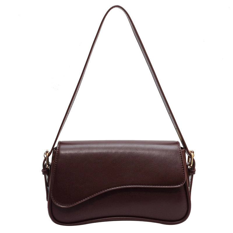 Women's Minimalist Crossbody Bag - Vegan Leather Magnetic Flap Shoulder Purse