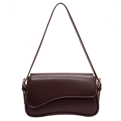 Women's Minimalist Crossbody Bag - Vegan Leather Magnetic Flap Shoulder Purse