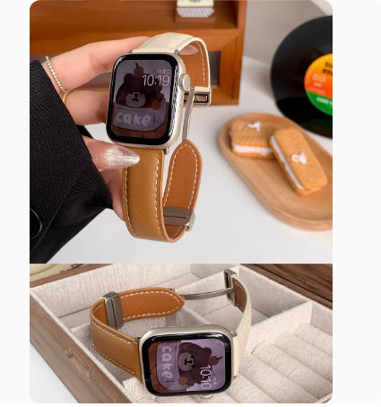 Premium Leather Magnetic Buckle Apple Watch Strap - All Series