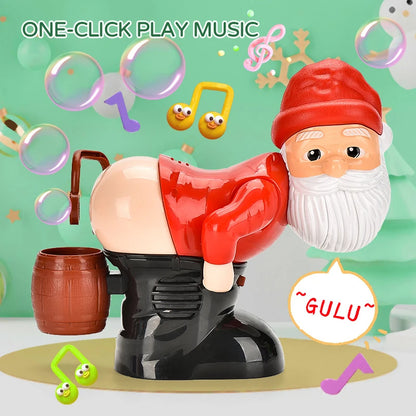 Santa Claus Bubble Machine - Electric with Music & Lights for Kids Christmas Fun
