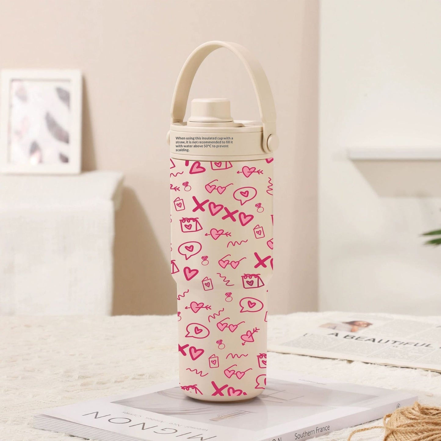 Insulated Straw Tumbler with Ceramic or Stainless Steel Liner - 725ml