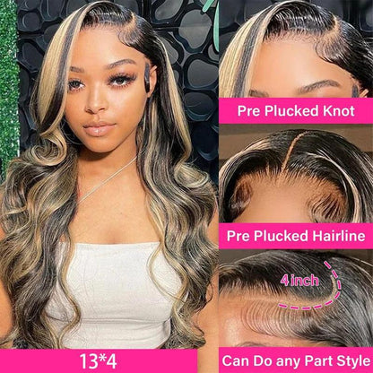 13x4 Body Wave Lace Front Human Hair Wig - Natural Wave Texture