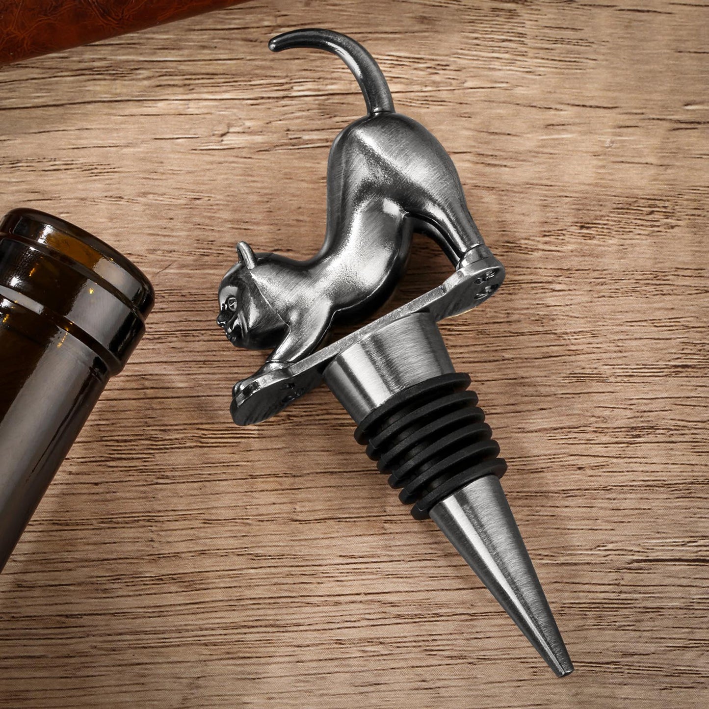 Cat Wine Stopper Set - Zinc Alloy Bottle Stopper Gift Box