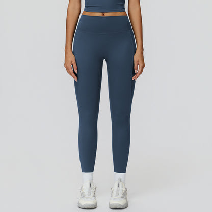 Brushed High-Waist Yoga Pants - Tight Sports Leggings