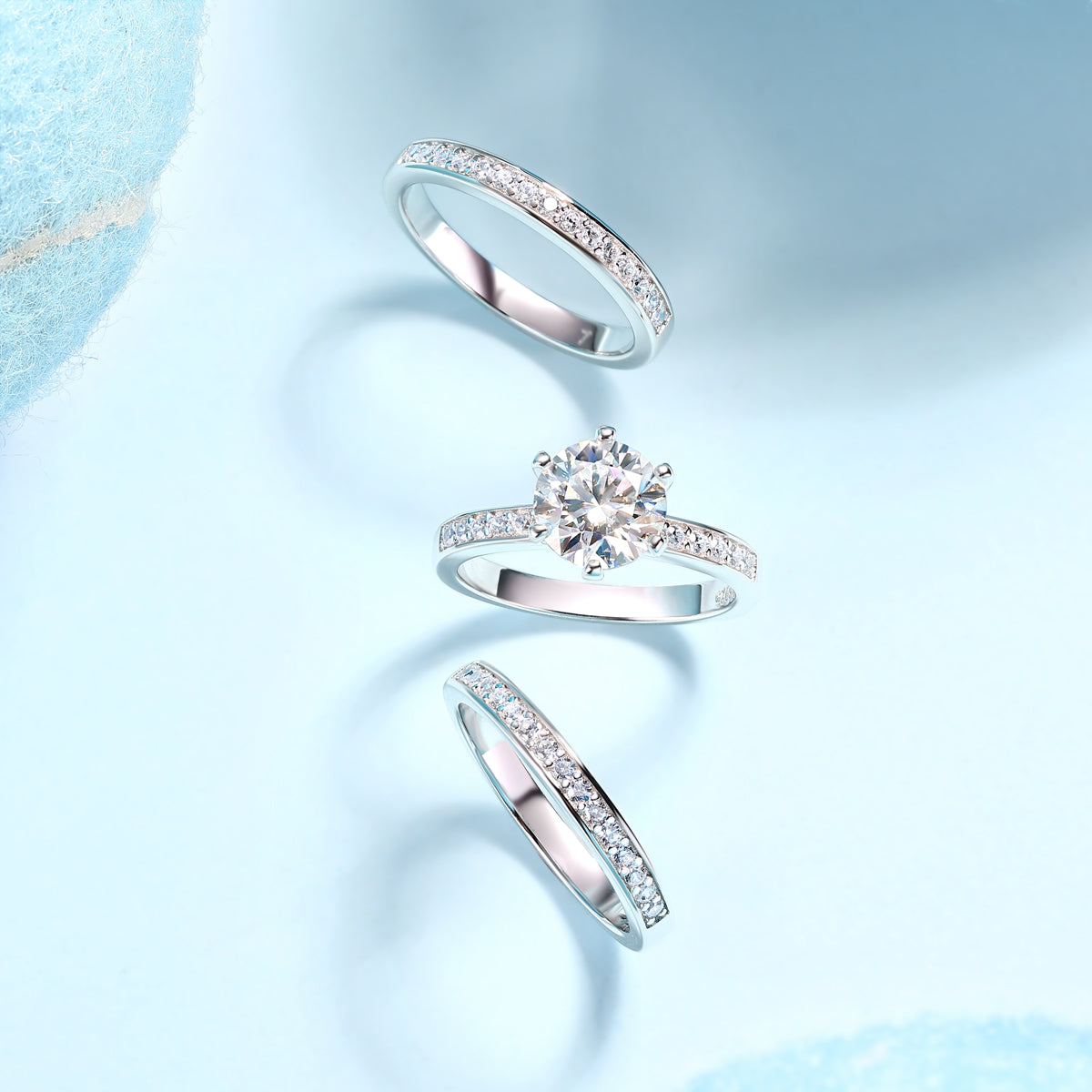 2-Carat Moissanite Sterling Silver Wedding Ring - Platinum Plated