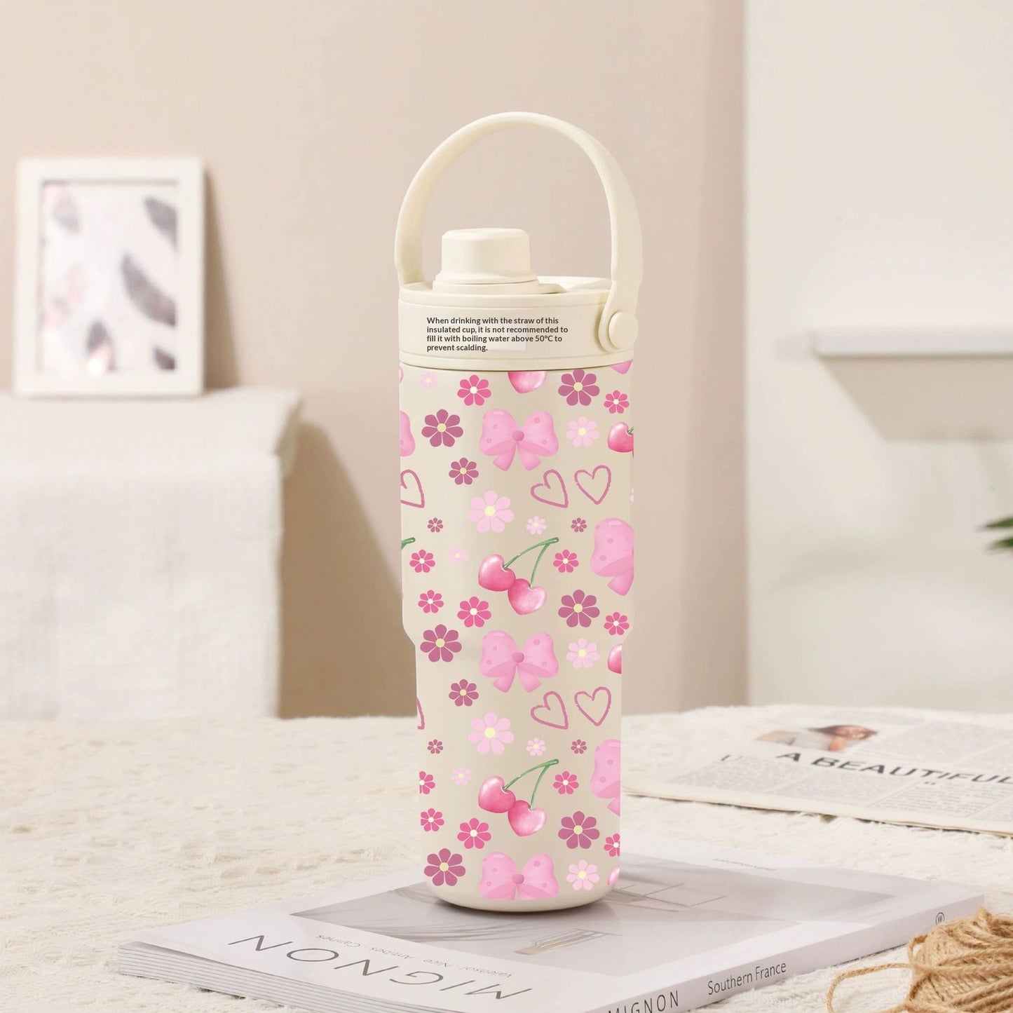Insulated Straw Tumbler with Ceramic or Stainless Steel Liner - 725ml