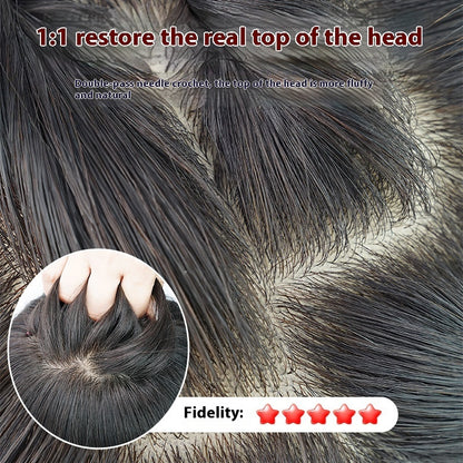 Hand-Woven Silk Top Closure Human Hair Topper - Real Hair