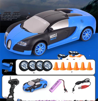 RC Drift Car 1:24 Scale - 2.4GHz 4WD Remote Control Racing Car with Lights