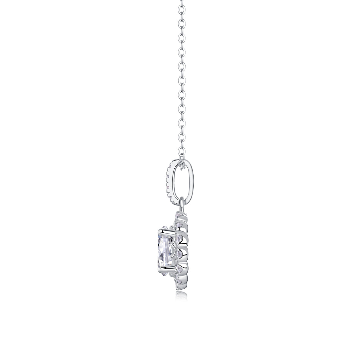 2 Carat Moissanite Dandelion Pendant Necklace - S925 Silver Platinum Plated Light Luxury Jewelry