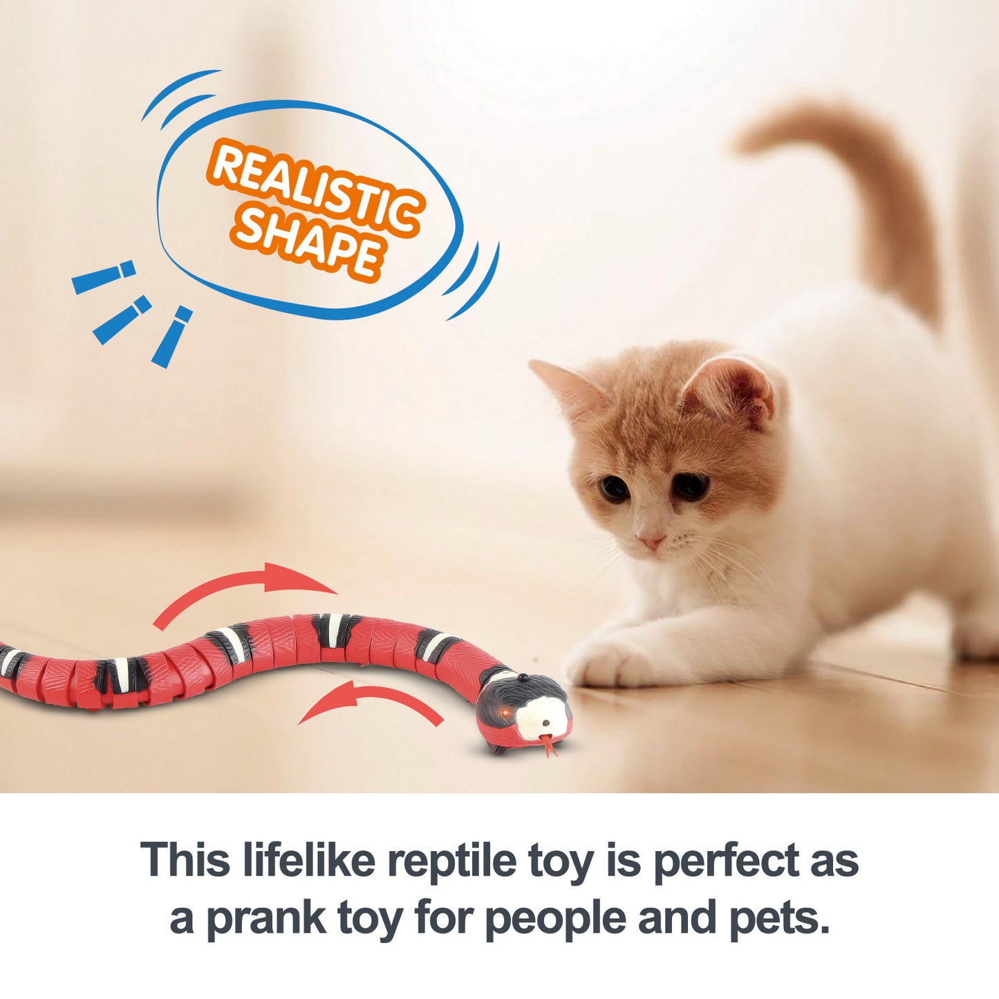 Interactive Electronic Snake Cat Toy - USB Rechargeable with Smart Sensing & Catnip
