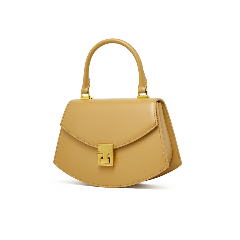 Women's Genuine Leather Shell Handbag - Two-Layer Cowhide Shoulder Bag