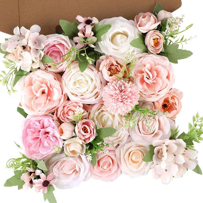 Artificial Pink Roses Silk Flowers with Stems - DIY Wedding Bouquets & Centerpieces