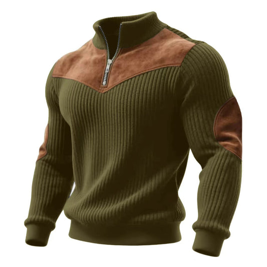 Men's Corduroy Pullover Sweatshirt | Slim Fit | Solid Color | Sizes S–2XL | Green, Black, Beige, White