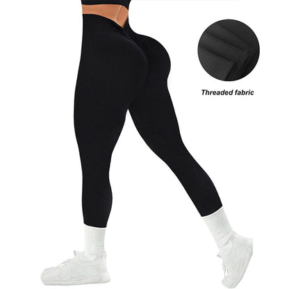 European-Style Seamless Nylon Yoga Pants - Sports Leggings