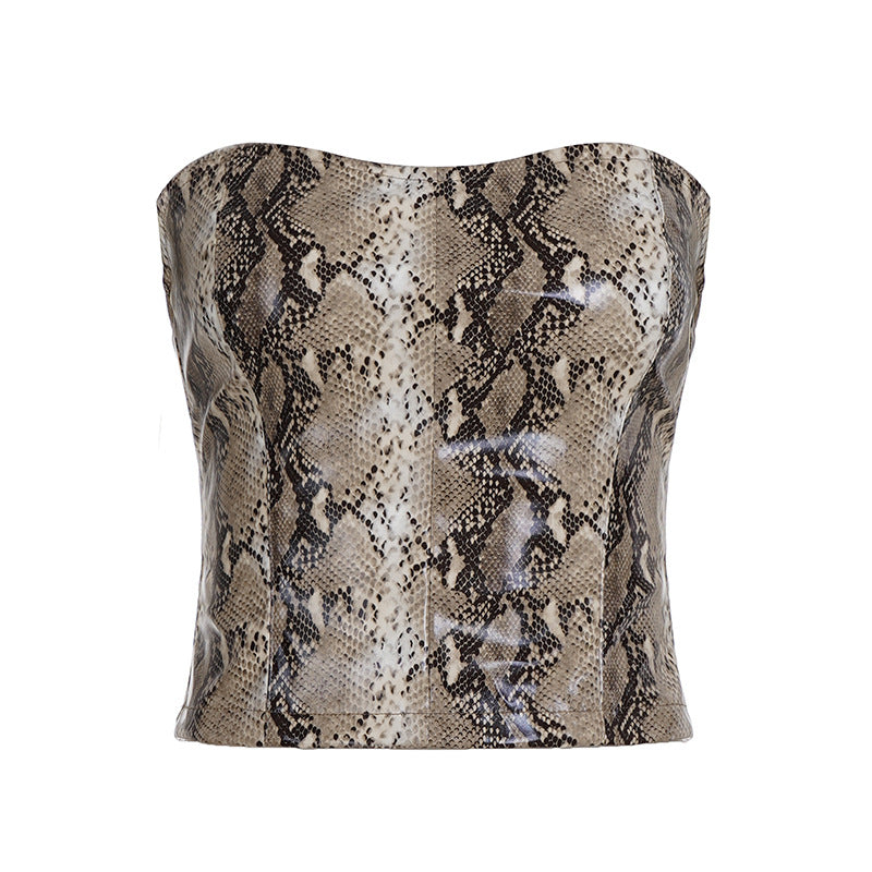Women's Faux Leather Cropped Vest - Vintage Style