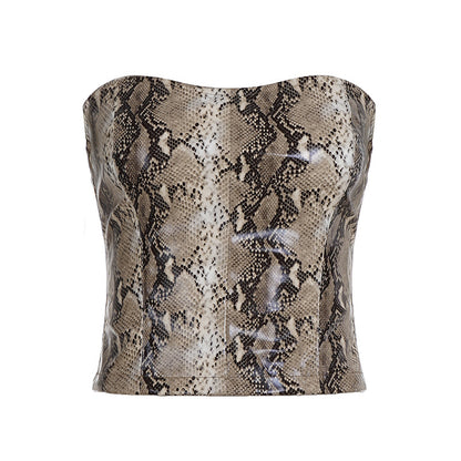 Women's Faux Leather Cropped Vest - Vintage Style