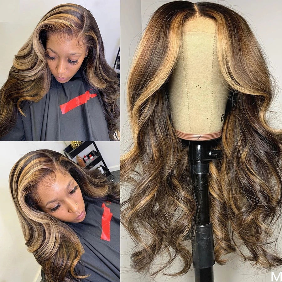 Medium and Long Curly Human Hair Wig - Big Wave European Fashion Style