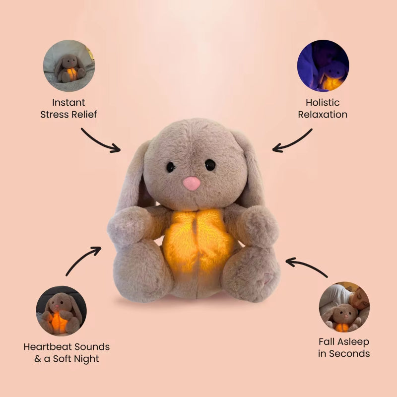 Breathing Plush Soothing Toy for Babies – Rabbit & Elephant with Music & Soft Light