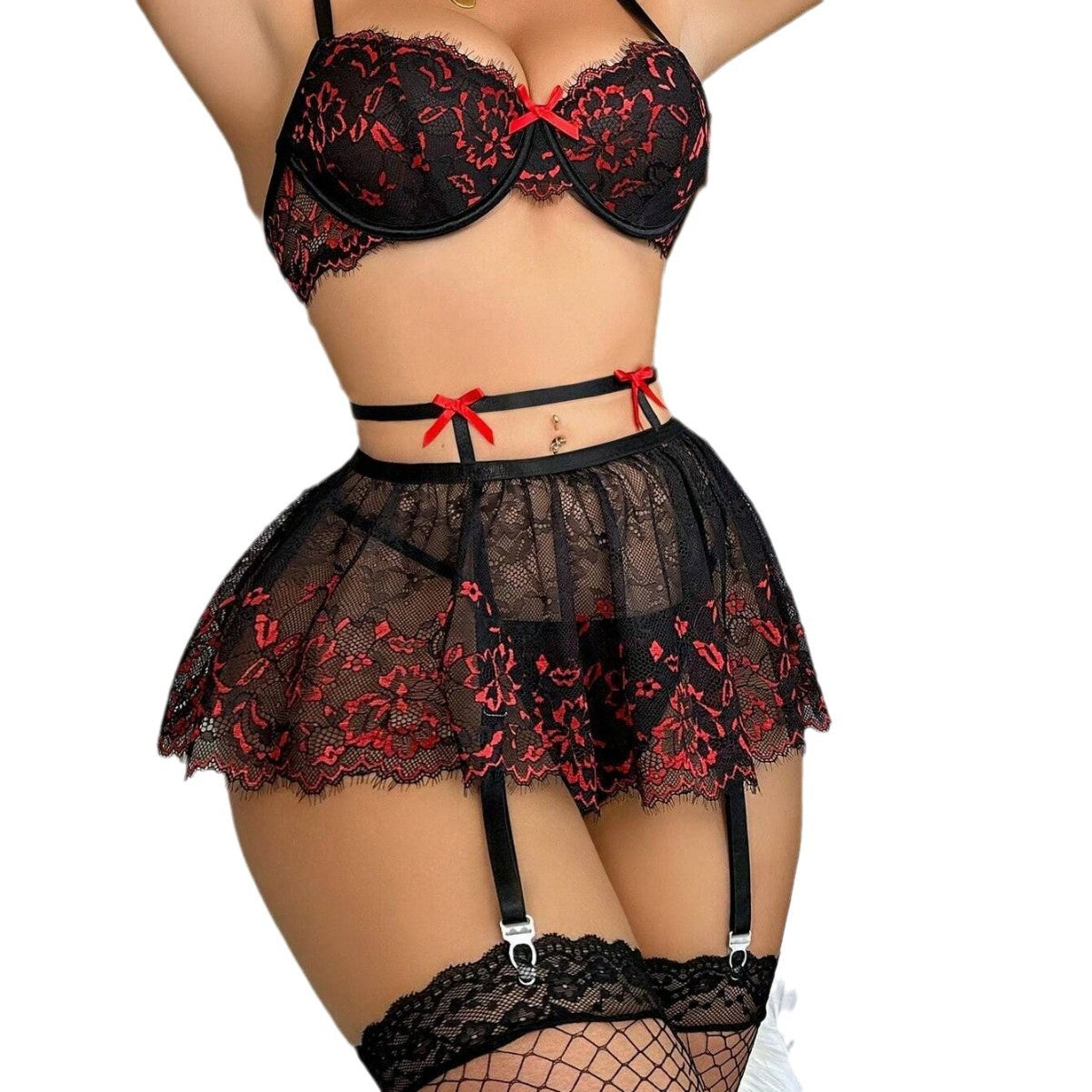 Women's Lace Lingerie Set - 4-Piece Intimate Apparel Collection