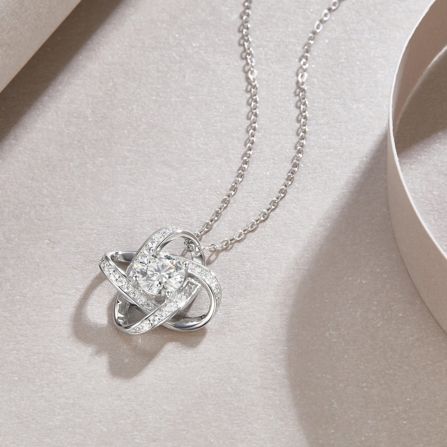 1 Carat Moissanite Pendant Necklace - S925 Silver Platinum Plated Light Luxury Jewelry