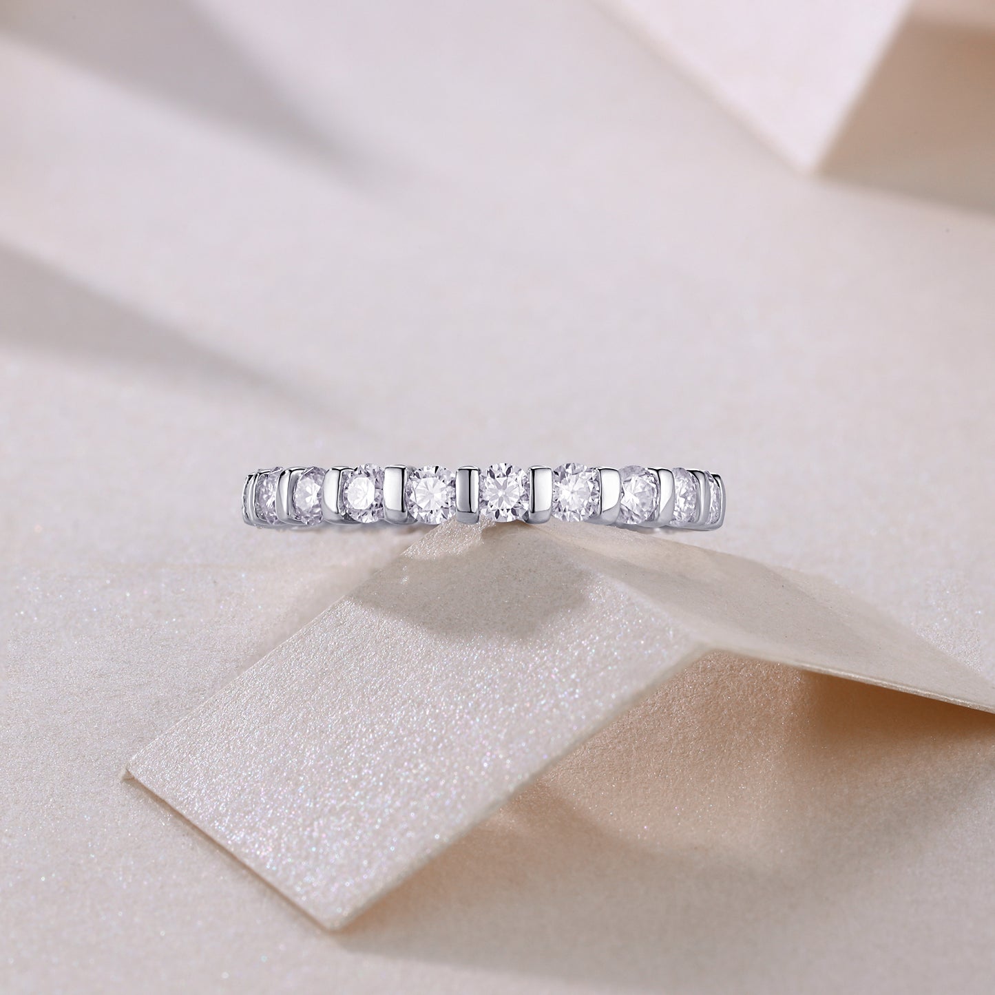 Starlight Love Moissanite Wedding Ring Set - S925 Silver Platinum Plated Engagement Ring