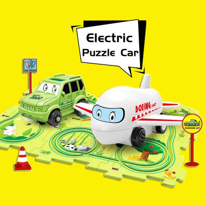 DIY Electric Track Puzzle - Automatic Rail Car Building Set for Kids Educational Play