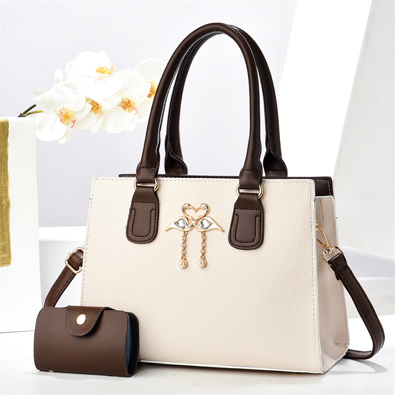 Large Capacity PU Leather Tote Bag - Casual Fashion Handbag