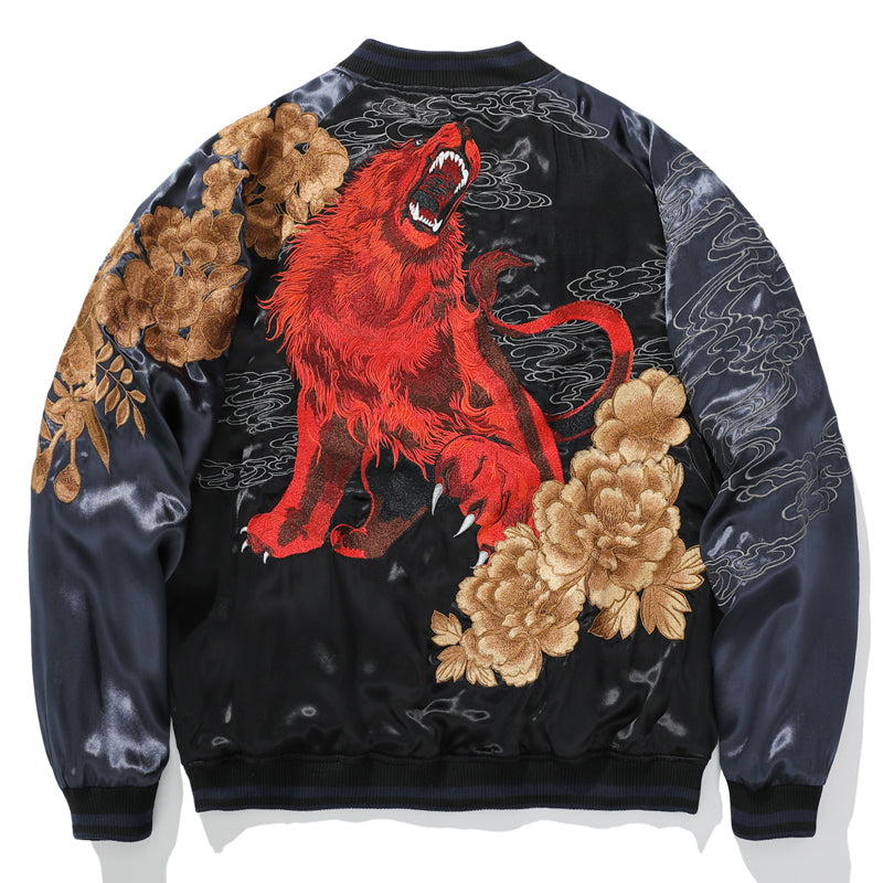Men's Lion King Embroidery Jacket - Premium Statement Outerwear