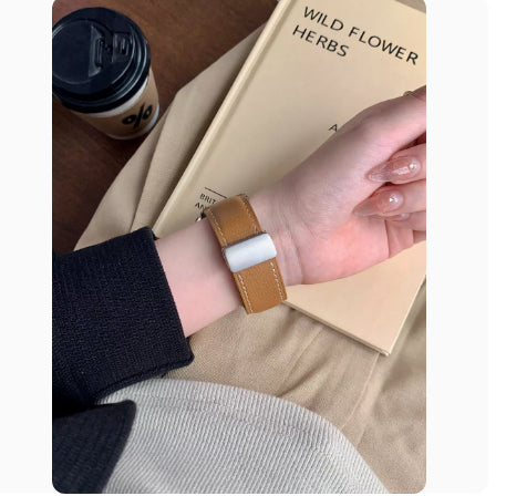 Premium Leather Magnetic Buckle Apple Watch Strap - All Series