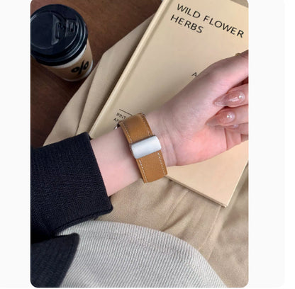 Premium Leather Magnetic Buckle Apple Watch Strap - All Series