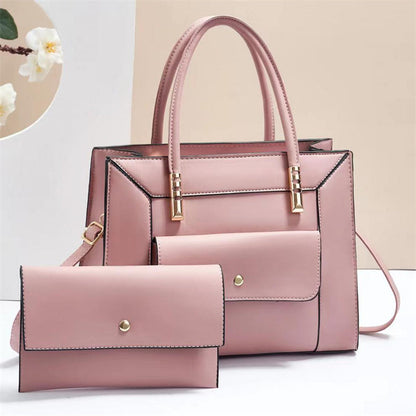 PU Leather Tote Bag with Tassel - Women's Casual Shoulder Bag