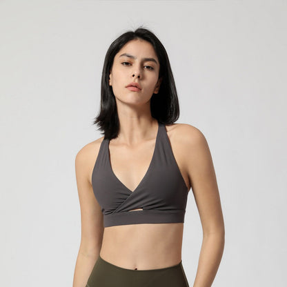 Women's Nylon Beauty Back Sports Bra - Fitness Workout Bra
