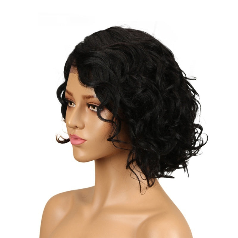 Women's Human Hair Lace Curly Wig - Natural Looking Headpiece