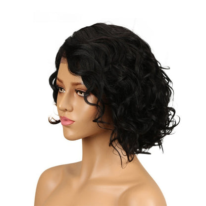 Women's Human Hair Lace Curly Wig - Natural Looking Headpiece