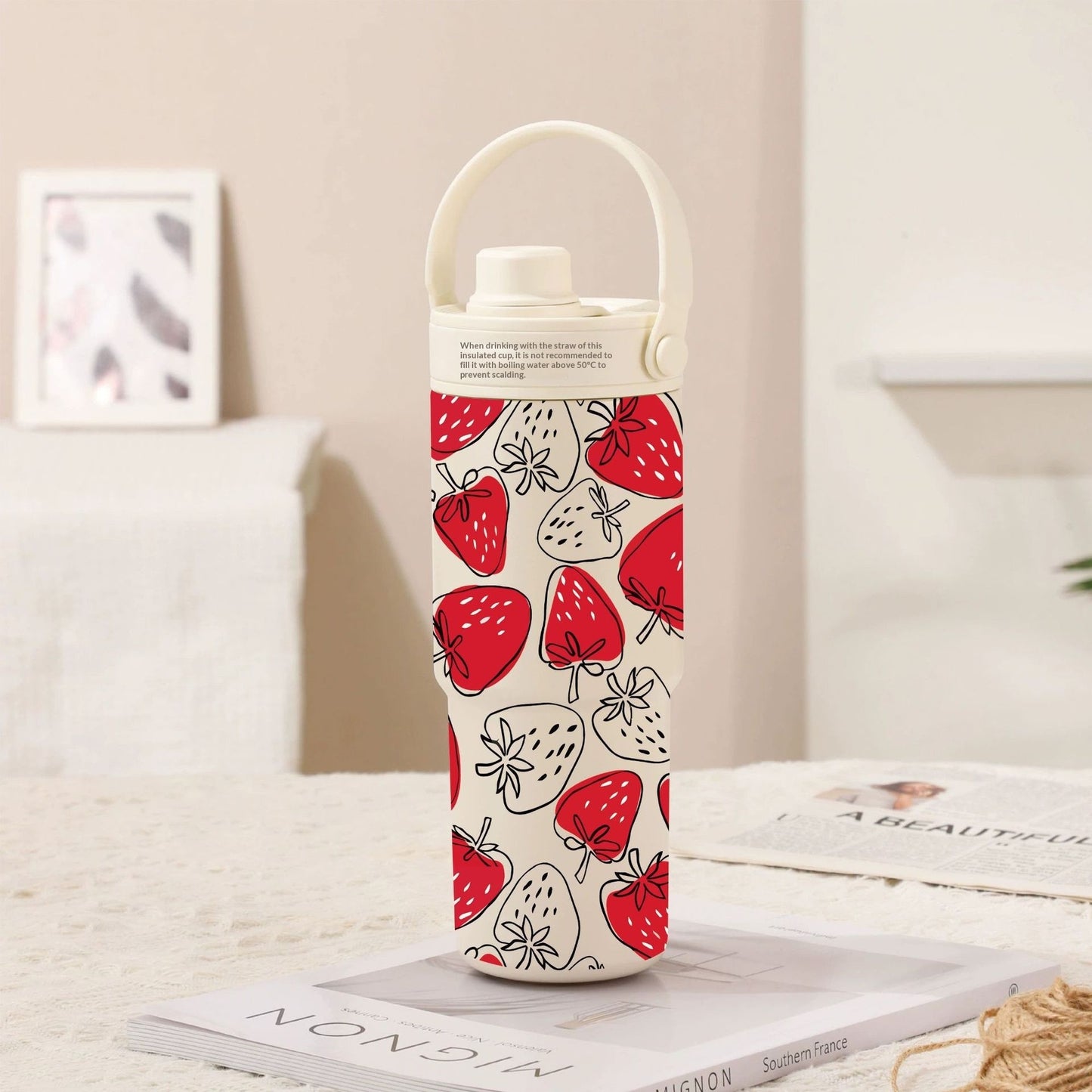 Insulated Straw Tumbler with Ceramic or Stainless Steel Liner - 725ml