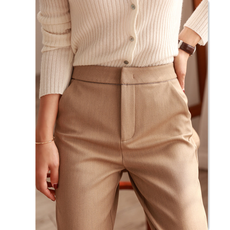 Straight-Leg Suit Trousers - Loose Fit Commuter Pants for Women
