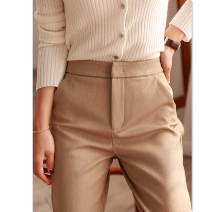 Straight-Leg Suit Trousers - Loose Fit Commuter Pants for Women