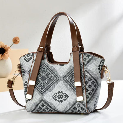 Luxury Monogram Boston Pillow Bag - Jacquard Embroidery Crossbody Handbag