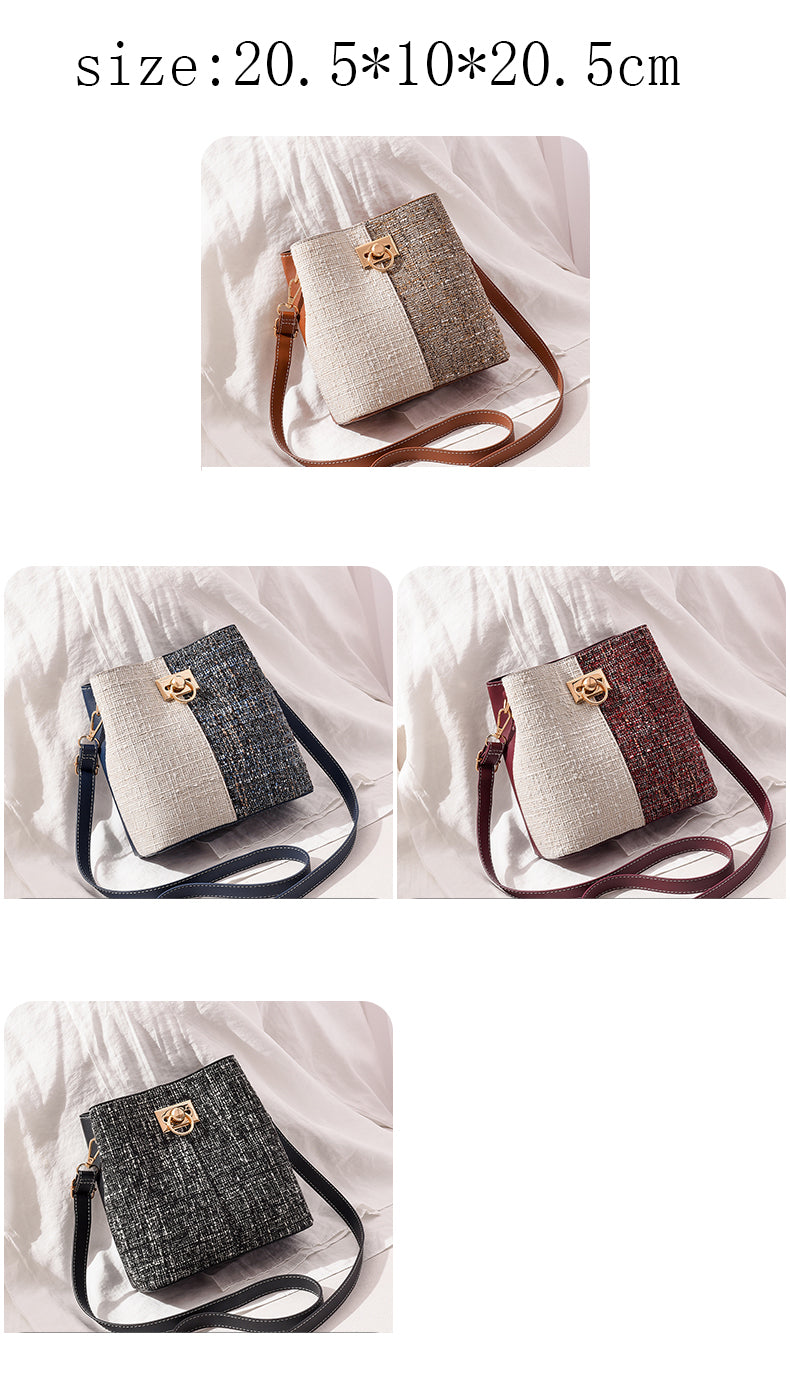 Fashion Texture Bucket Bag - Large Capacity Crossbody Shoulder Bag