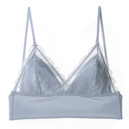Seamless Lace Bra - Soft 3/4 Cup with Detachable Straps and Low Back Design