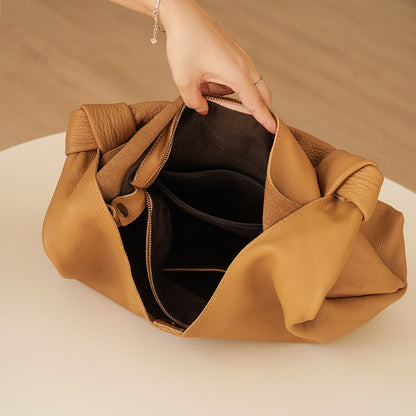Genuine Leather Underarm Handbag - First Layer Cowhide Shoulder Bag