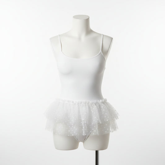 Women's Lace Bow Lingerie Set with Stockings - Delicate One-Piece Bodysuit