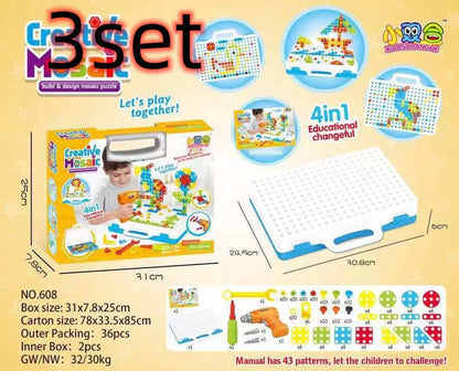 Creative Drill & Screw Building Blocks Set - Educational STEM Toy for Kids 3+