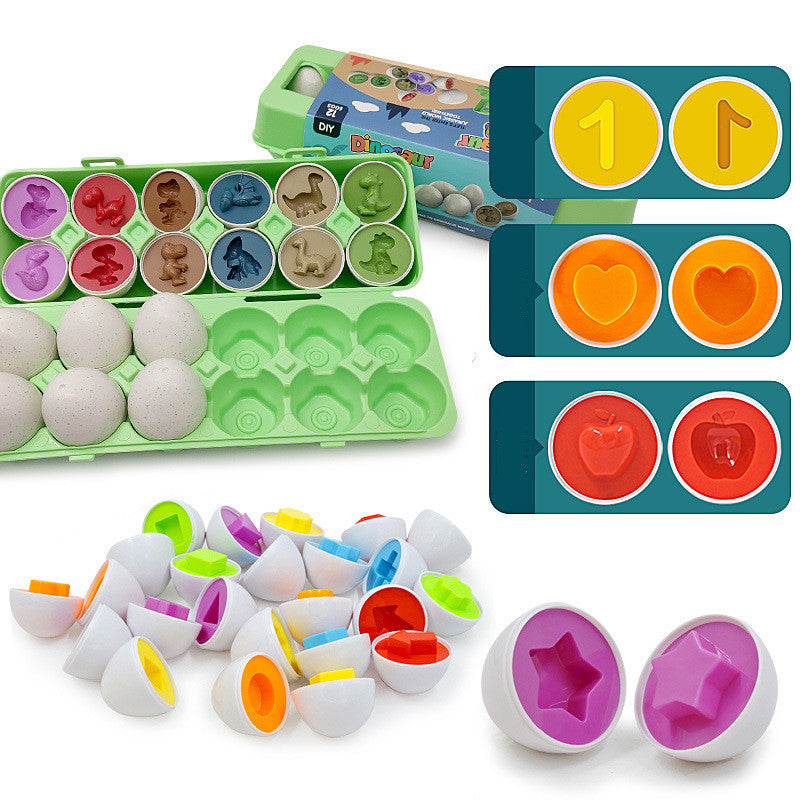 Educational Shape Matching Egg Toy Set for Toddlers - 12 Piece Learning Game