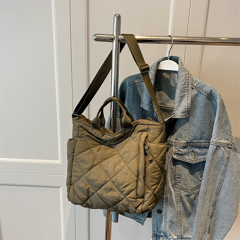 Nylon Crossbody Commuter Bag - Lightweight Portable Shoulder Bag with Soft Handle