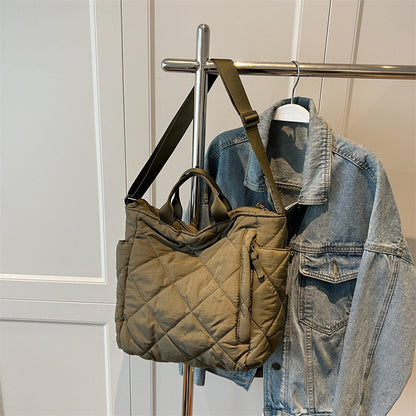 Nylon Crossbody Commuter Bag - Lightweight Portable Shoulder Bag with Soft Handle