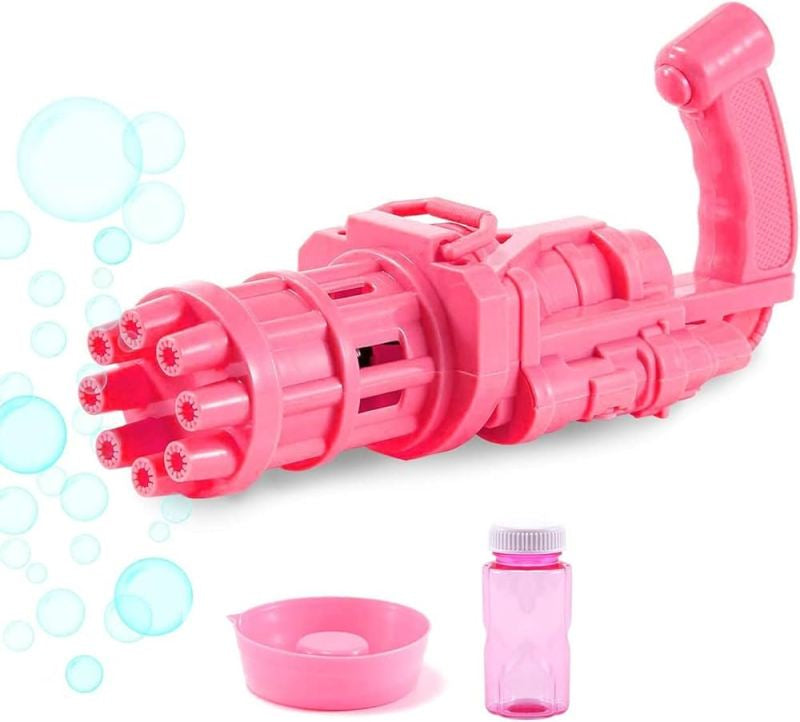 2-in-1 Bubble Machine Toy - Battery-Operated Bubble Blower & Fan for Kids