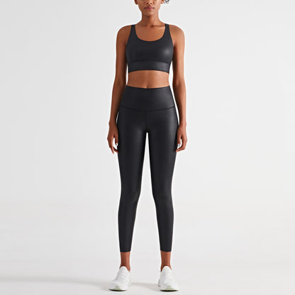 Zebra Print High-Waist Yoga Set - Hip-Lifting Sports Tights with Top