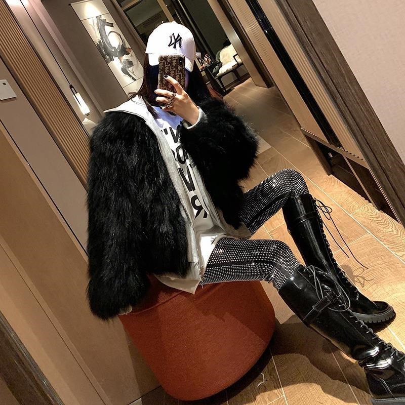 Women's Rhinestone Embellished Slim Leggings - Sparkling Diamond Detail Pants