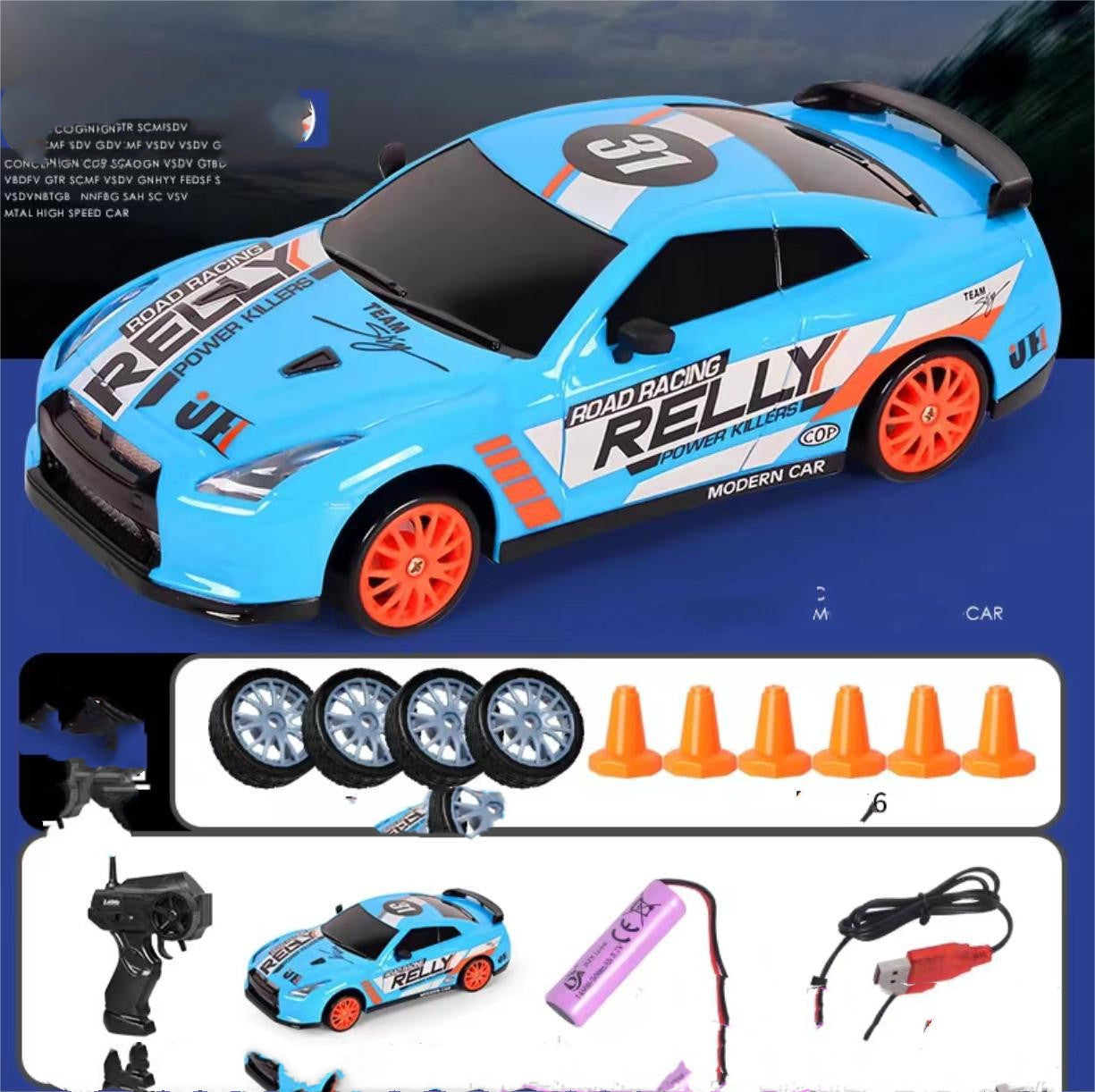 RC Drift Car 1:24 Scale - 2.4GHz 4WD Remote Control Racing Car with Lights